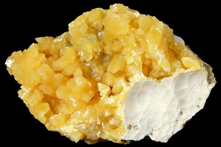 Fluorescent, Yellow Calcite Crystal Cluster - South Dakota #129701